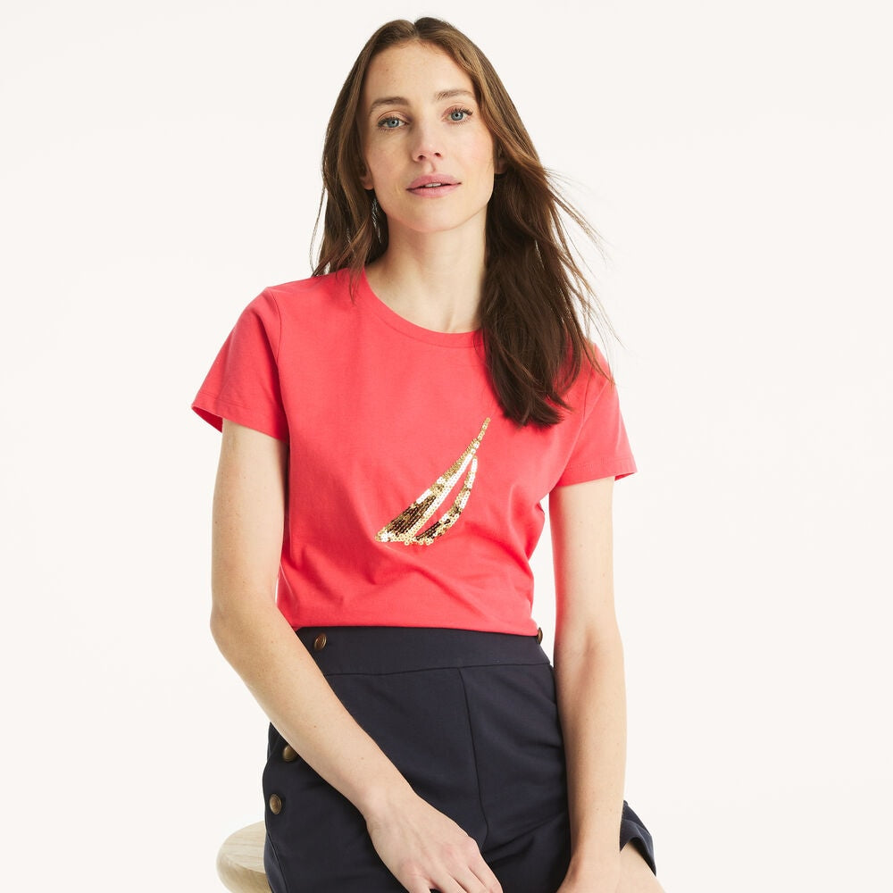 Náutica-sequin gradient graphic t-shirt
