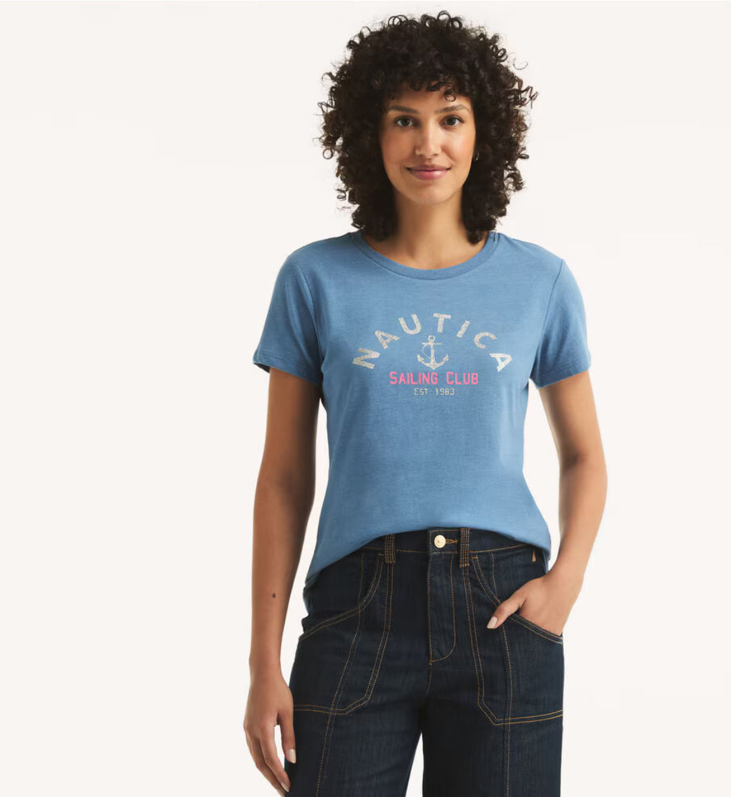 Náutica Sailing Club Glitter Graphic T-Shirt