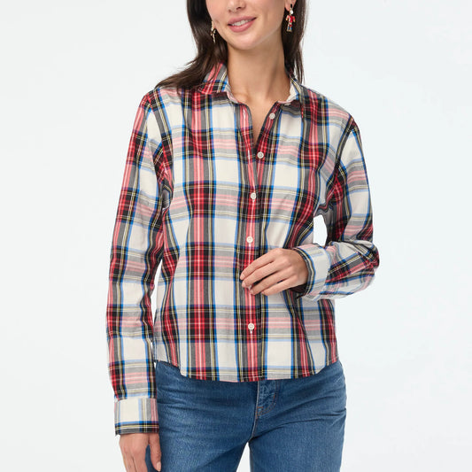 Tommy Hilfiger Women's Roll-Tab Tinsel Tartan Shirt