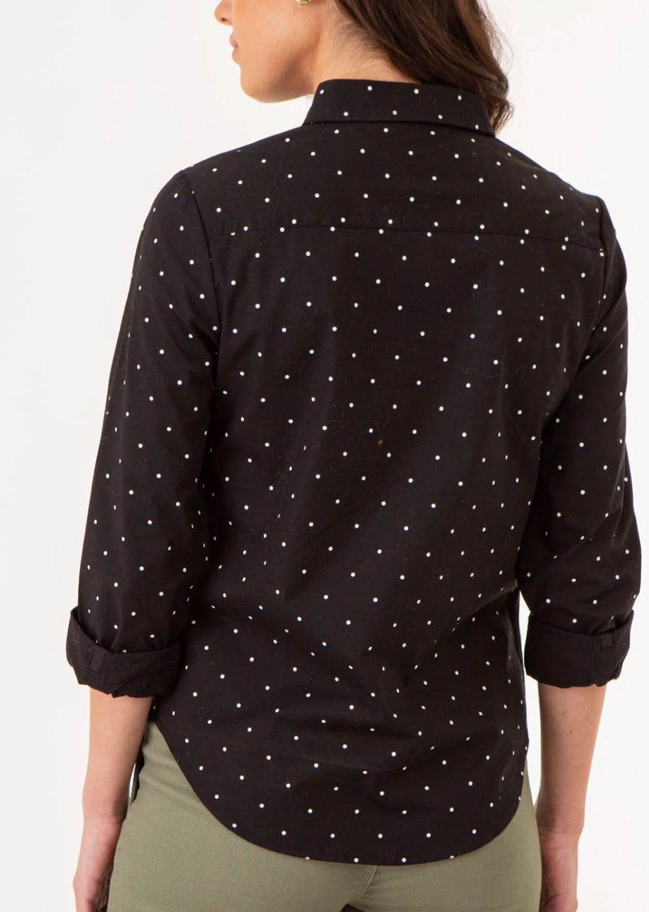 U.S Polo Assn Dot Print Long Sleeve Poplin Shirt