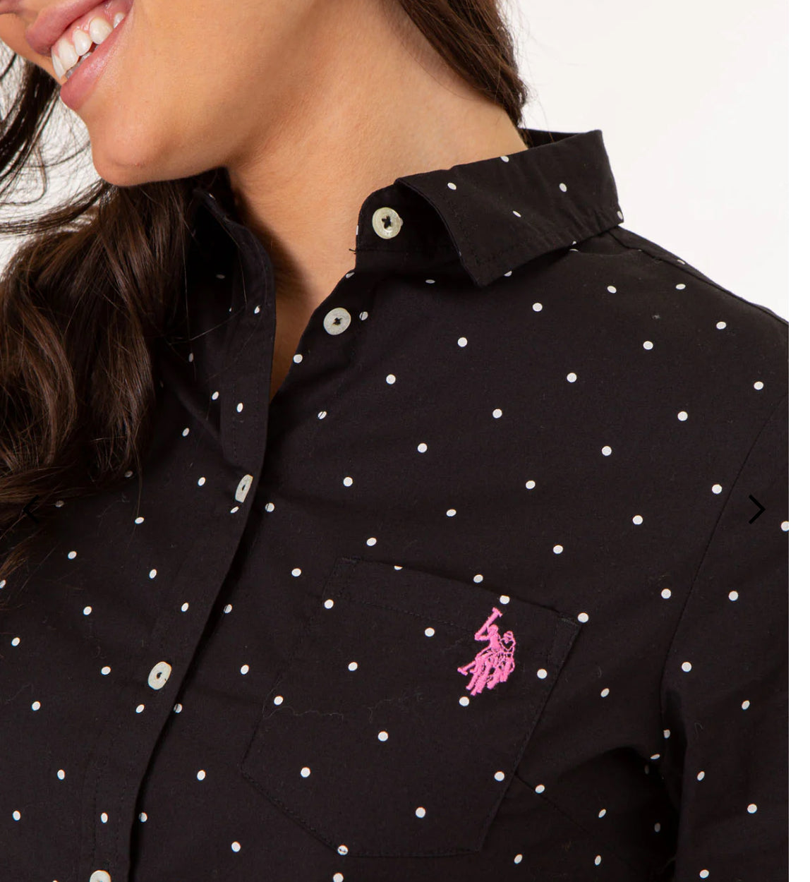 U.S Polo Assn Dot Print Long Sleeve Poplin Shirt