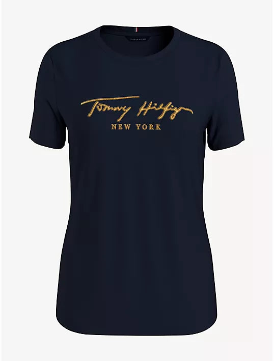 Tommy Hilfiger Embroidered Signature Logo T-Shirt