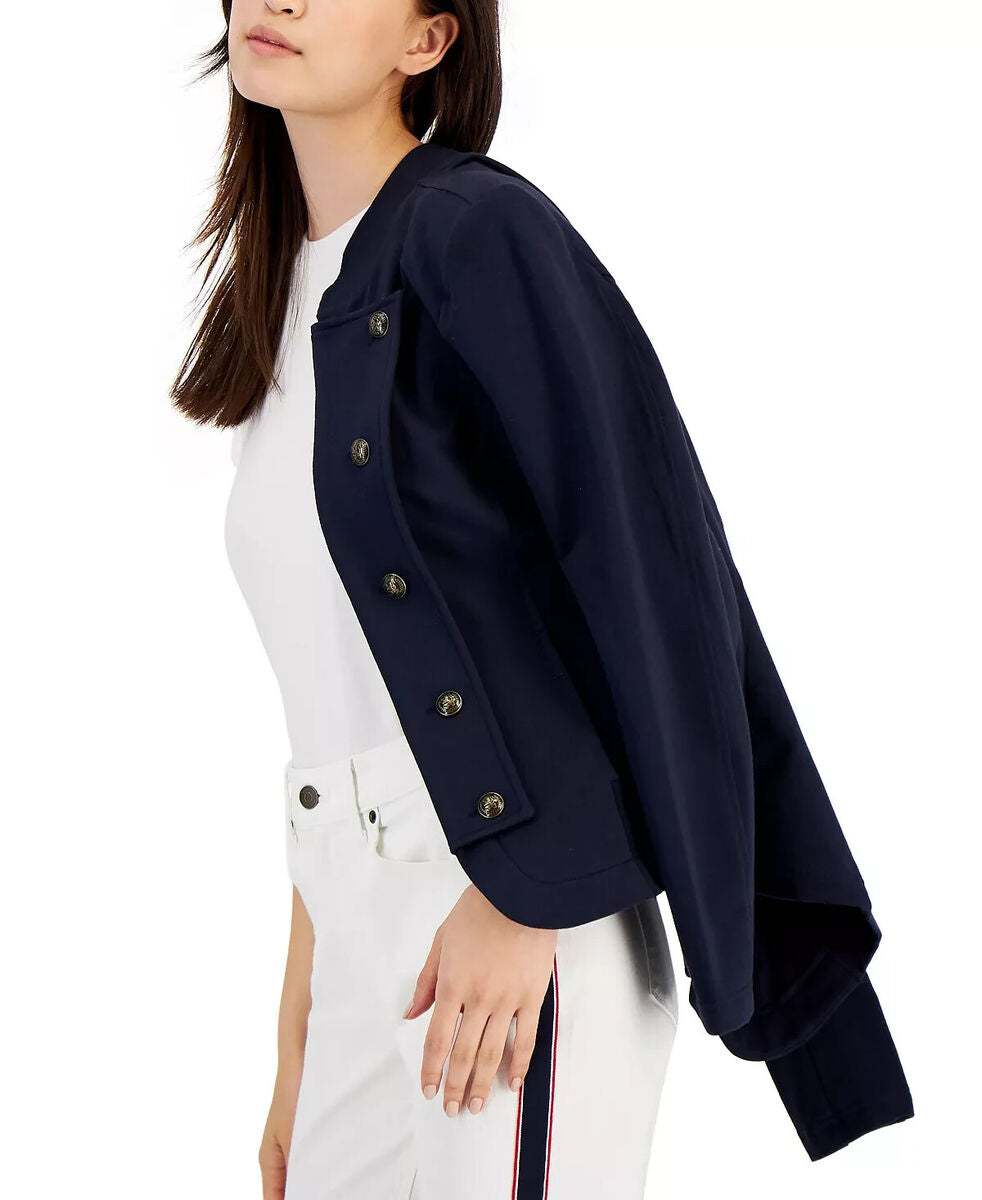 Tommy Hilfiger Women's Sky Captain Blue Military Stripe Jacket