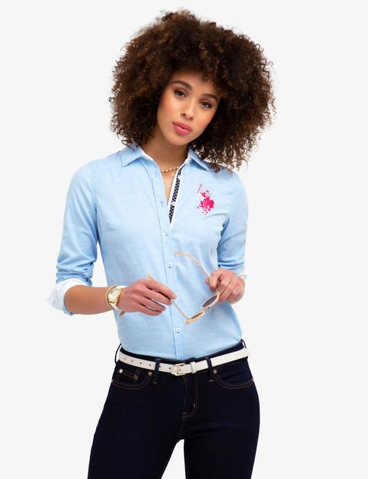 U.S Polo Assn Solid Stretch Poplin Shirt