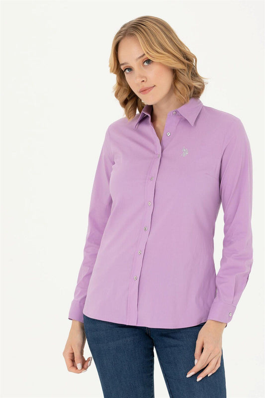 U.S. Polo Assn Lilac Long Sleeve Women's Basic Shirt