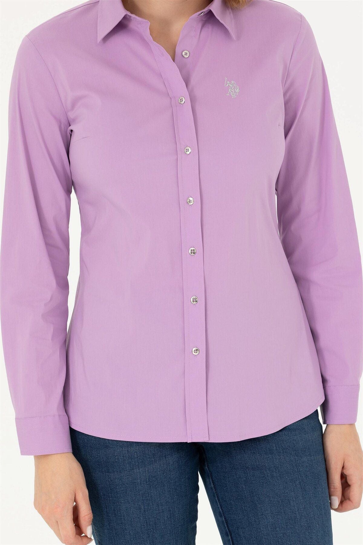 U.S. Polo Assn Lilac Long Sleeve Women's Basic Shirt