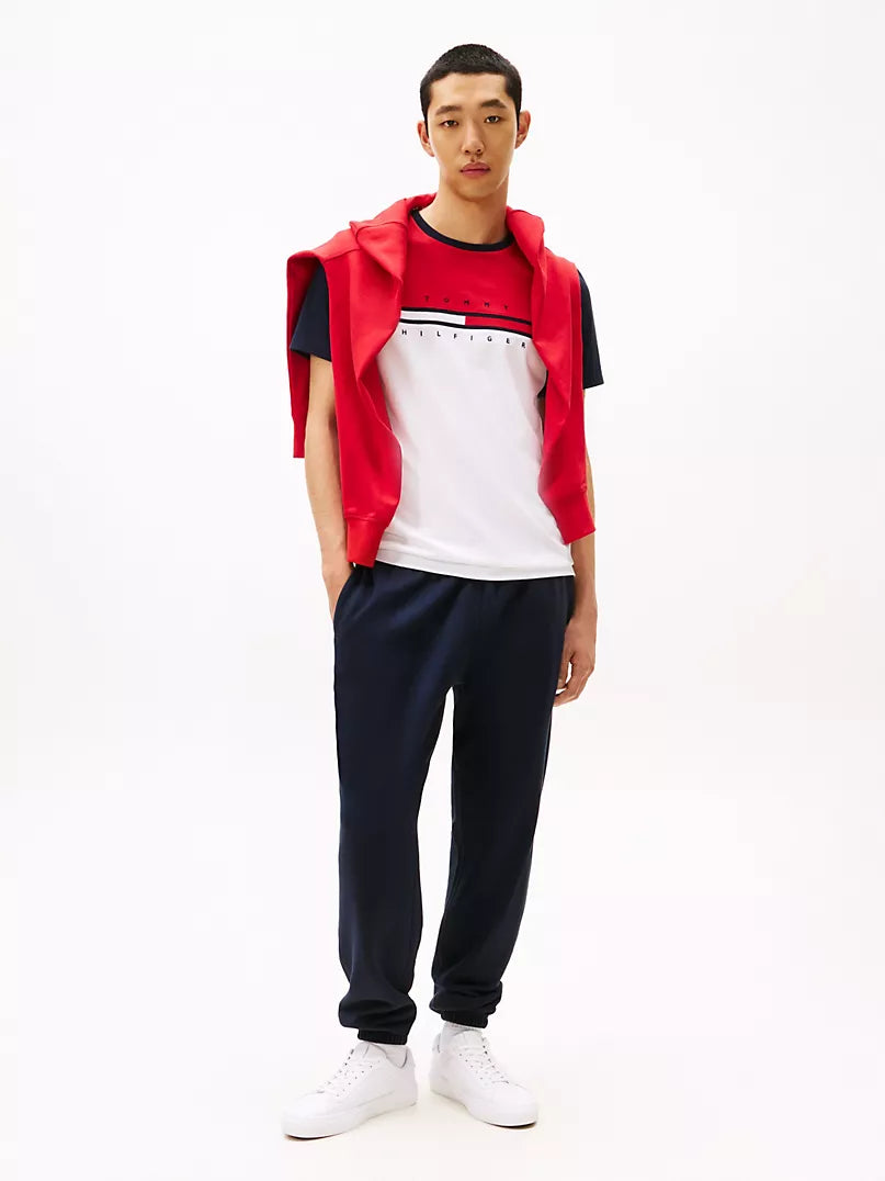 Tommy Hilfiger-Colorblock Flag Stripe Logo T-Shirt