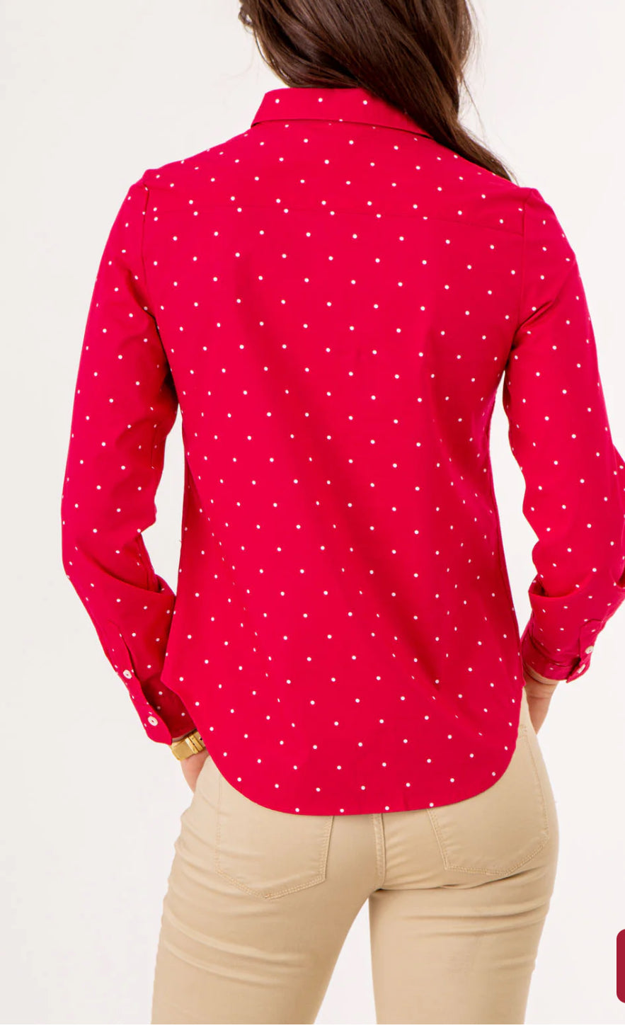 U.S Polo Assn Dot Print Long Sleeve Poplin Shirt