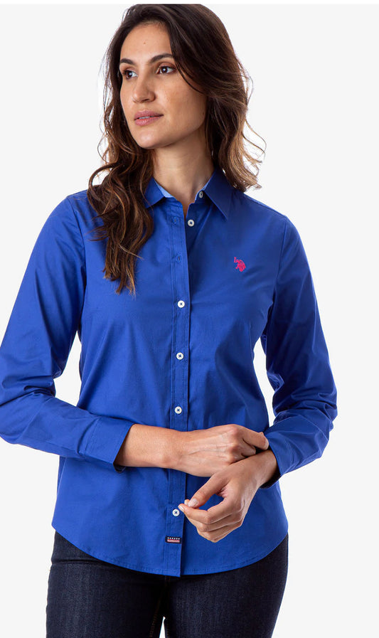 U.S Polo Assn Solid Stretch Poplin Shirt