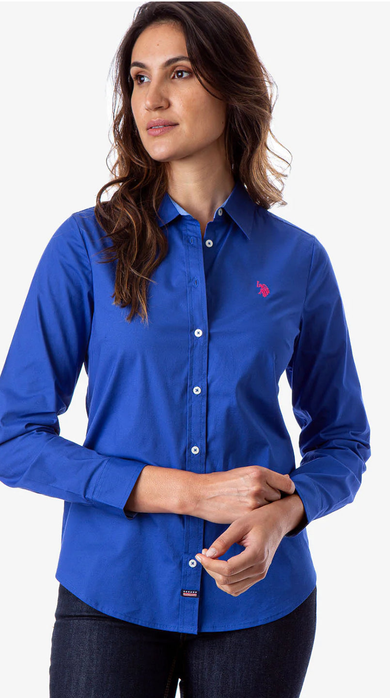 U.S Polo Assn Solid Stretch Poplin Shirt