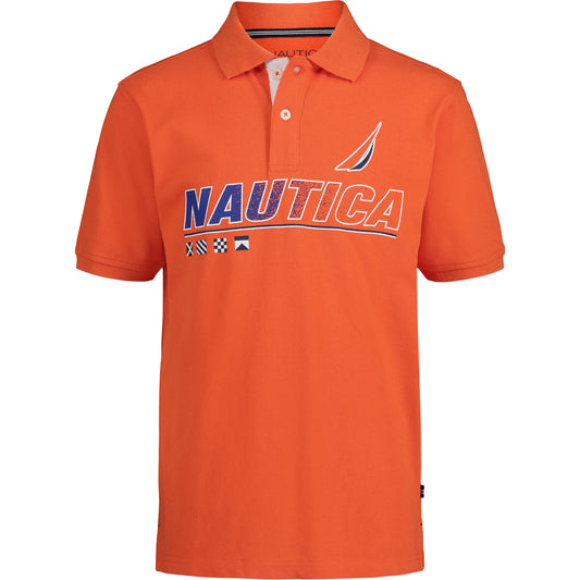 Náutica Boys’ Logo Graphics Polo