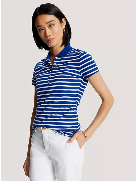 Tommy Hilfiger Slim Fit Stripe Stretch Cotton Polo