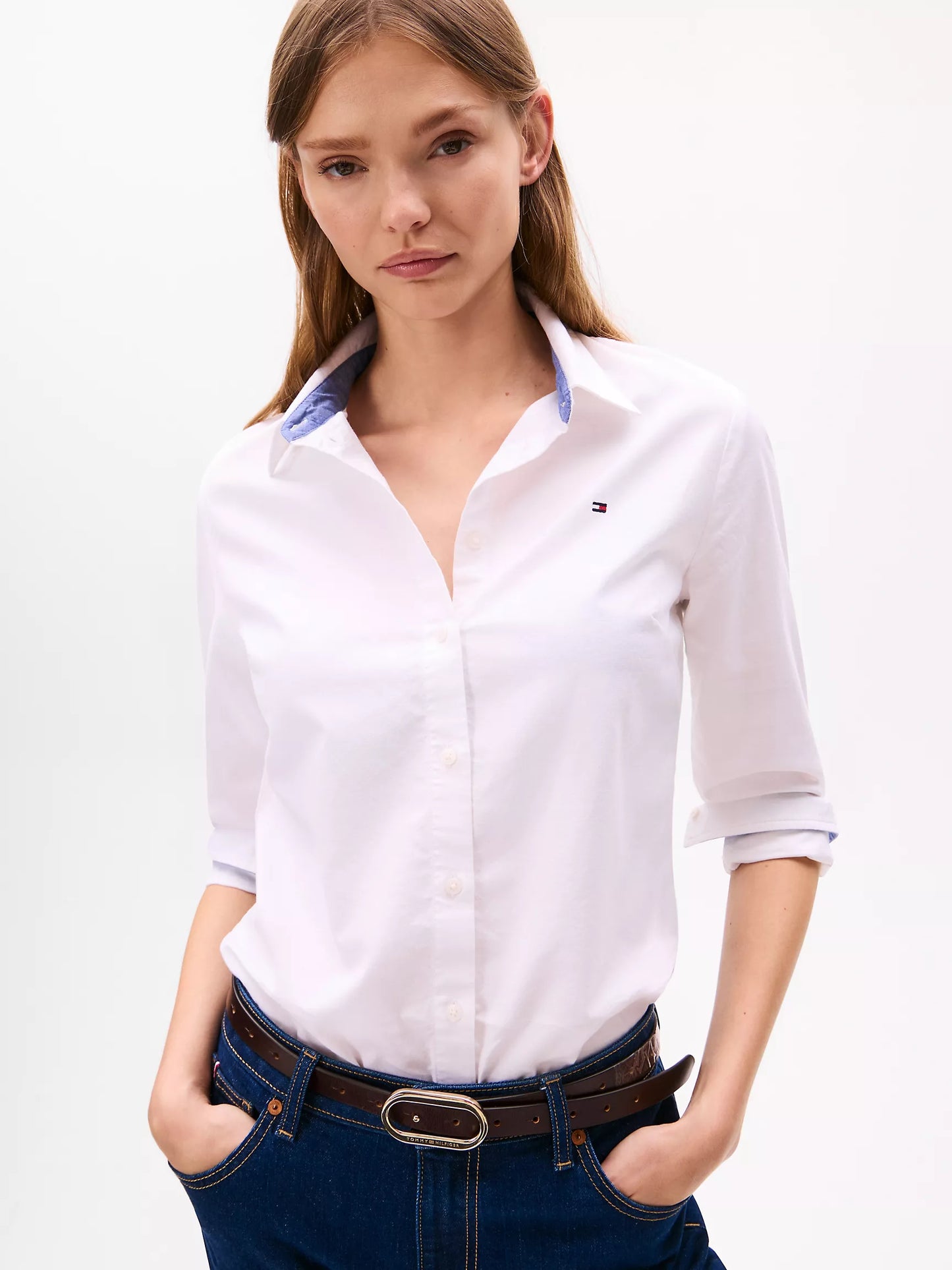 Tommy Regular Fit Solid Stretch Oxford Shirt