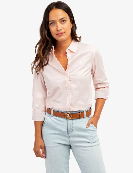 U.S Polo Assn Solid Stretch Poplin Shirt