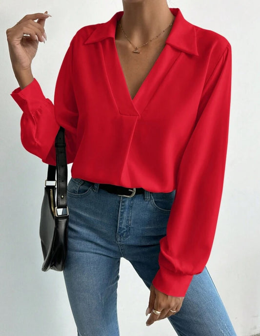 Rafaella Ladies' Red Fabric Top