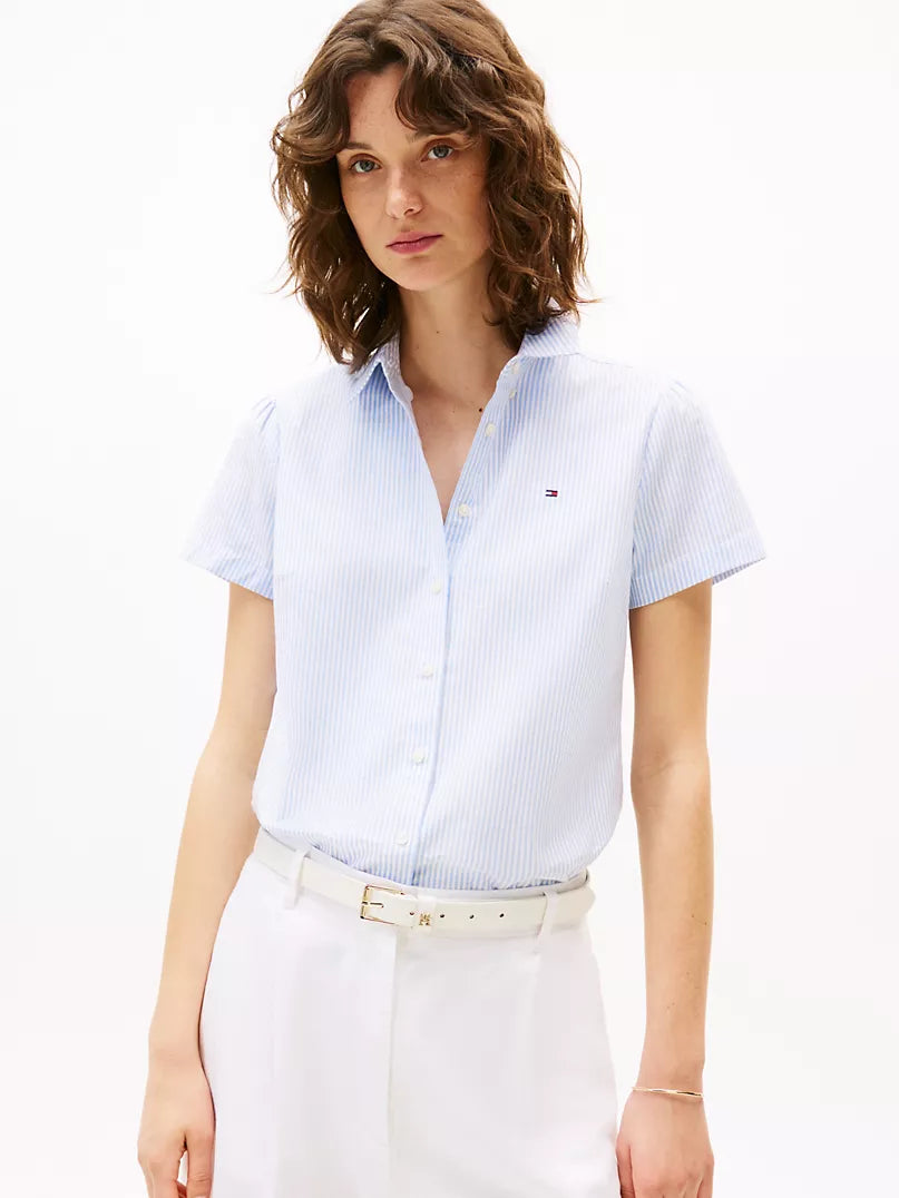 Tommy Hilfiger-Short-Sleeve Stripe Oxford Shirt
