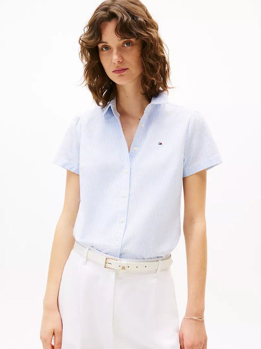 Tommy Hilfiger-Short-Sleeve Stripe Oxford Shirt