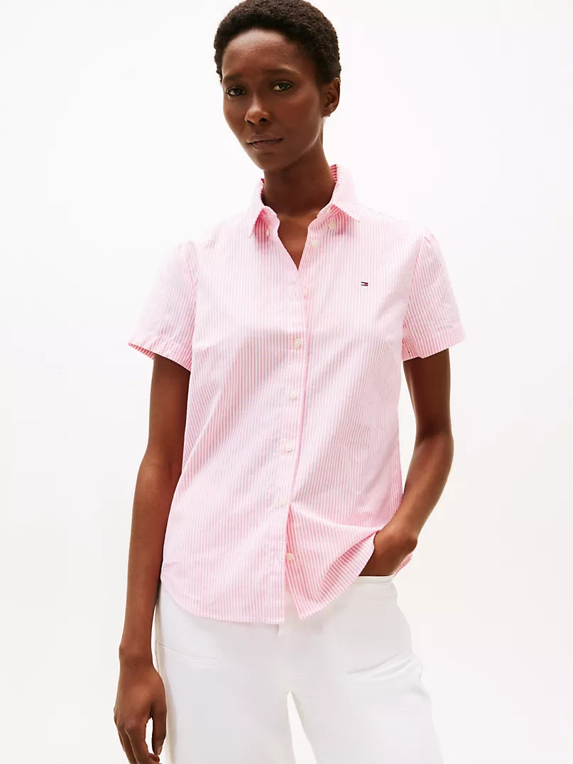 Tommy Hilfiger-Chemise Oxford à rayures à manches courtes