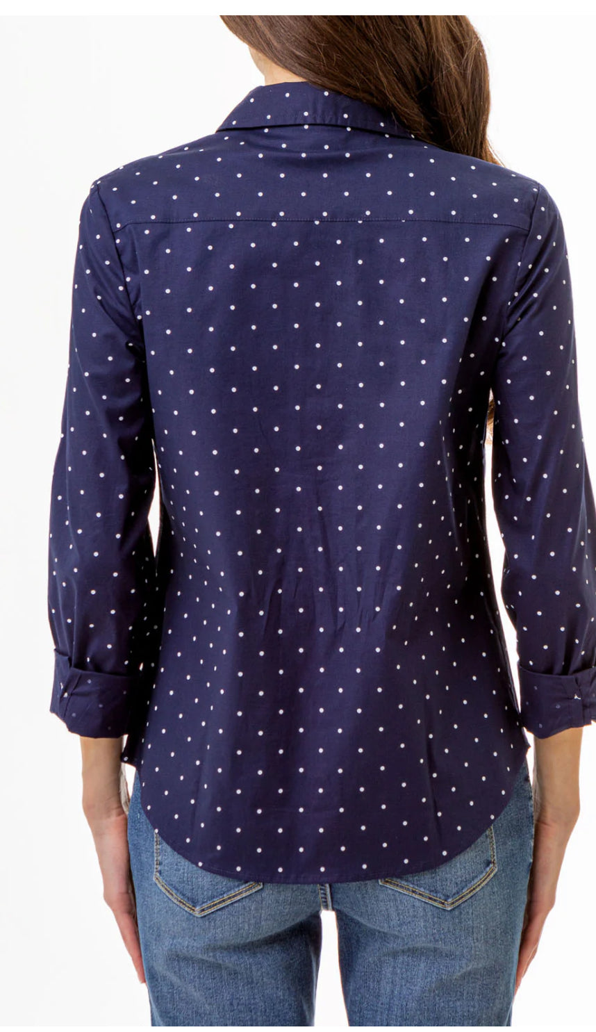 U.S Polo Assn Dot Print Long Sleeve Poplin Shirt