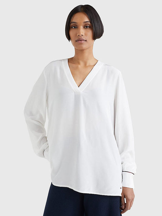 Tommy Hilfiger V-Neck Relaxed Fit Blouse