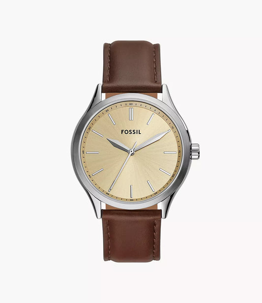 Fossil Fenmore Three-Hand Brown Leather Watch