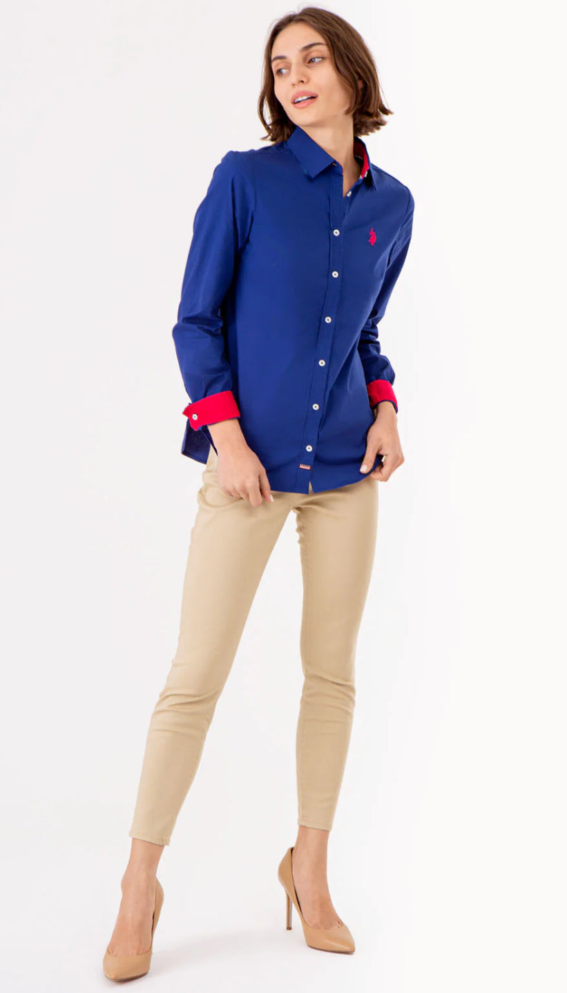 U.S Polo Assn Solid Stretch Poplin Shirt