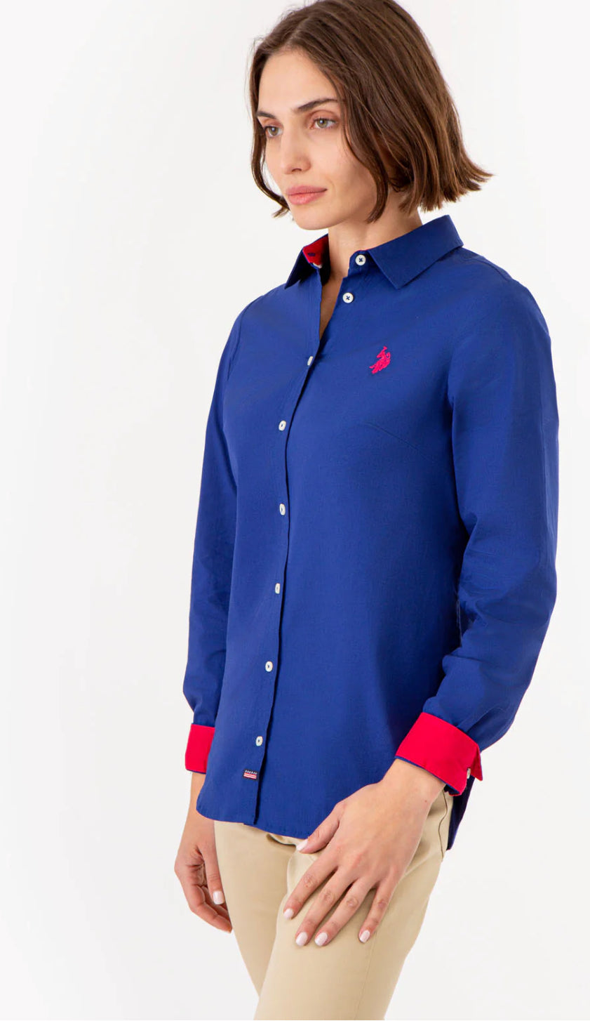 U.S Polo Assn Solid Stretch Poplin Shirt