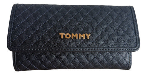 Tommy Hilfiger-Monedero Billetera Tommy Hilfiger Importada Azul Marino Liso