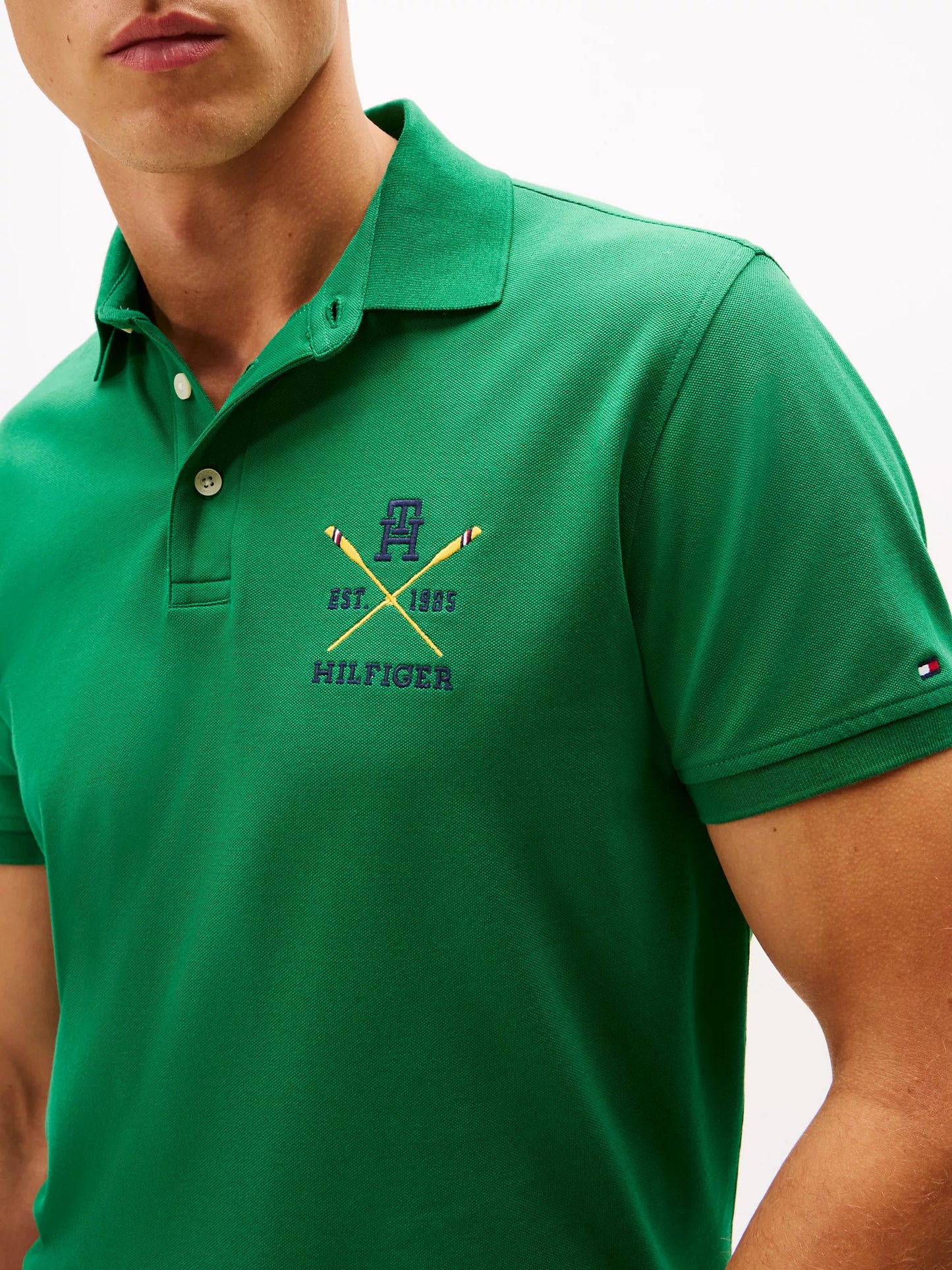 Tommy Hilfige-Regular Fit Embroidered Stripe Polo