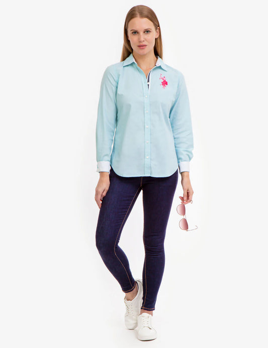 U.S Polo Assn Solid Stretch a Oxford Shirt