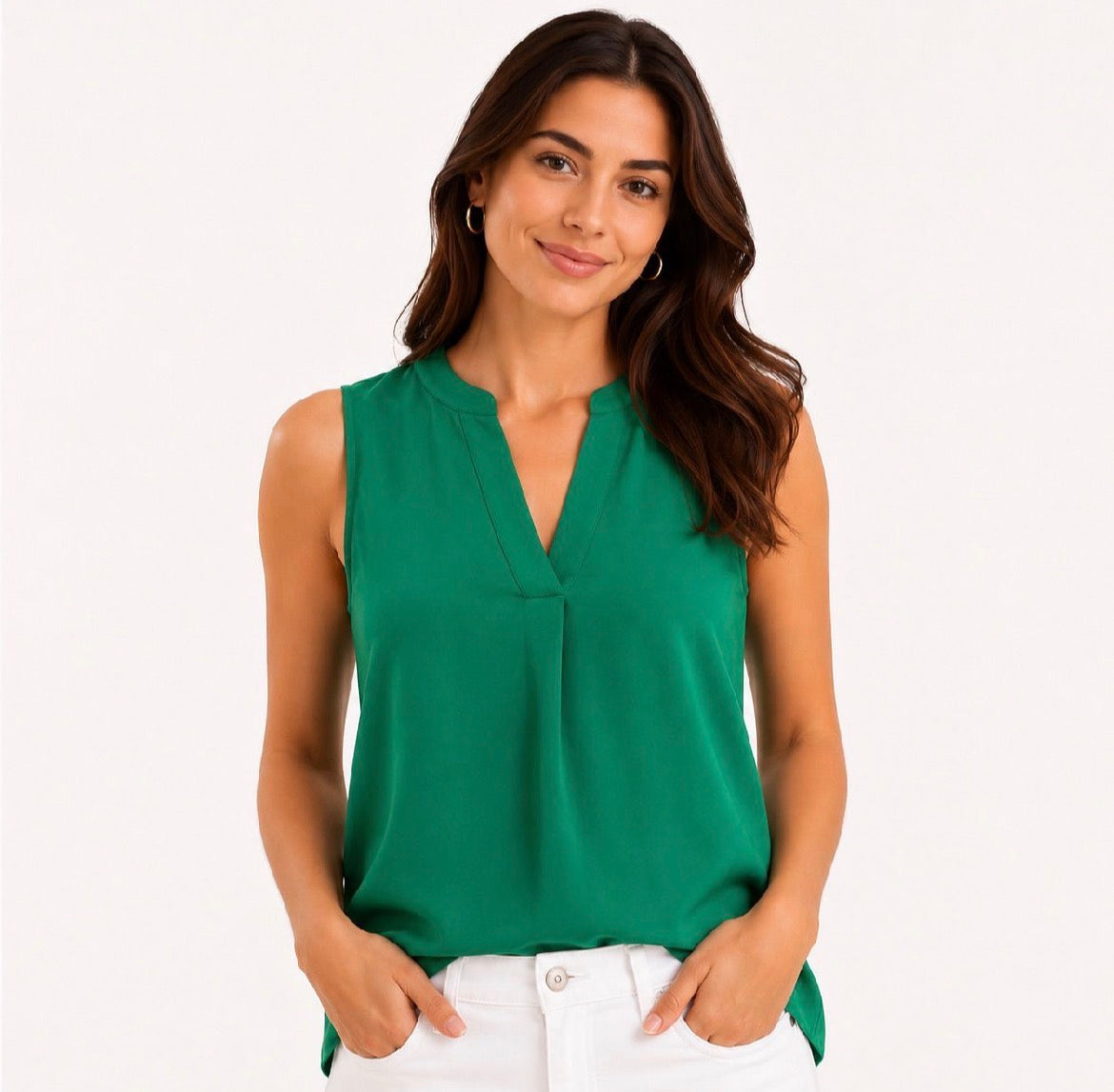 Pleione Green sleeveless blouse Women’s