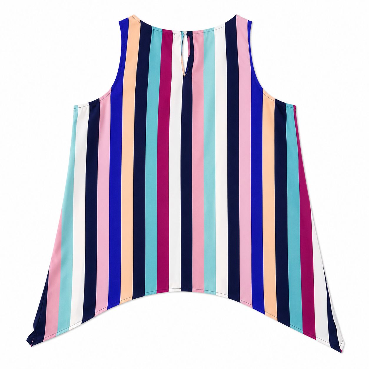 Label Rachel Roy Sleeveless with colored vertical stripes and asymmetrical hem