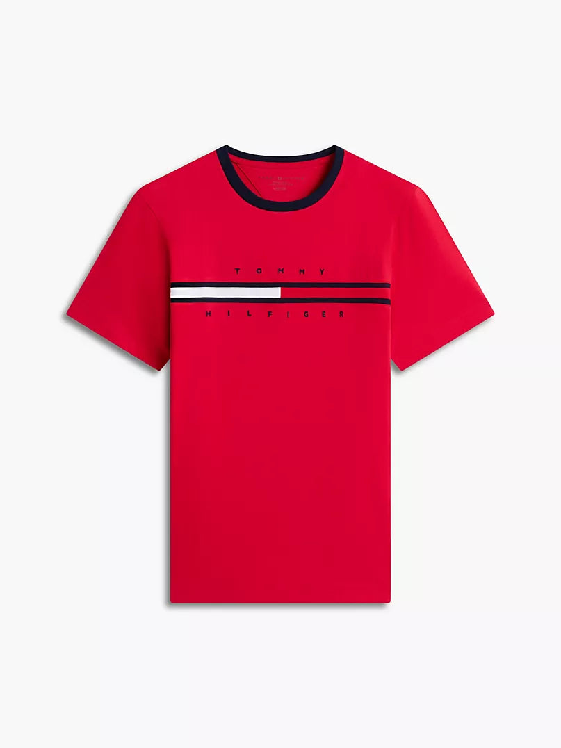 Tommy Hilfiger-Embroidered Flag Logo T-Shirt