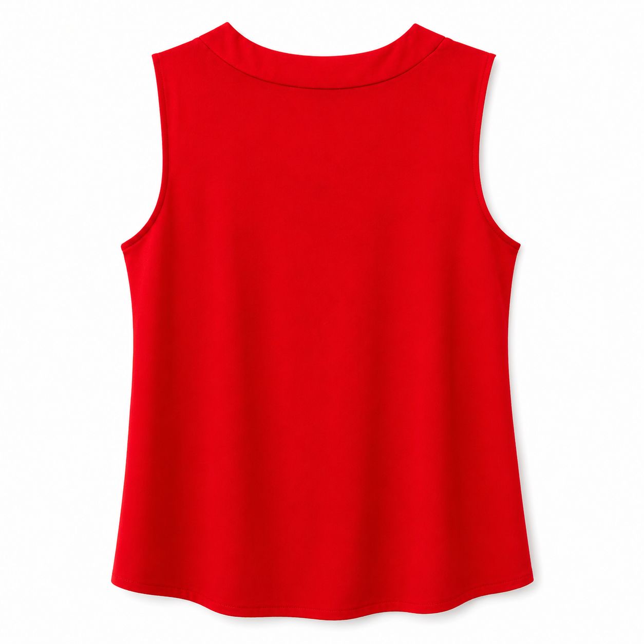 Carmen red tank top with V-neck and golden eyelet details