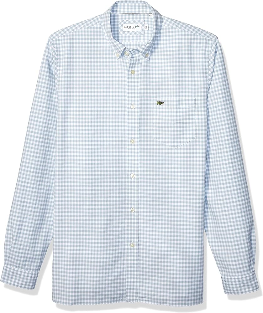 Lacoste -Lacoste Camisa Oxford de manga larga con botones y ajuste regular para hombre