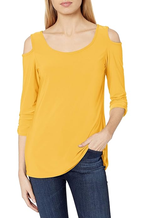 JM Collection Women's Cold-Shoulder Top