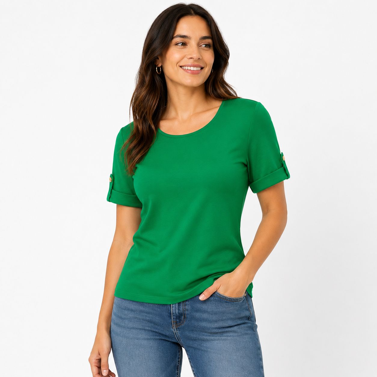 MICHAEL Michael Kors green t-shirt with back sleeves
