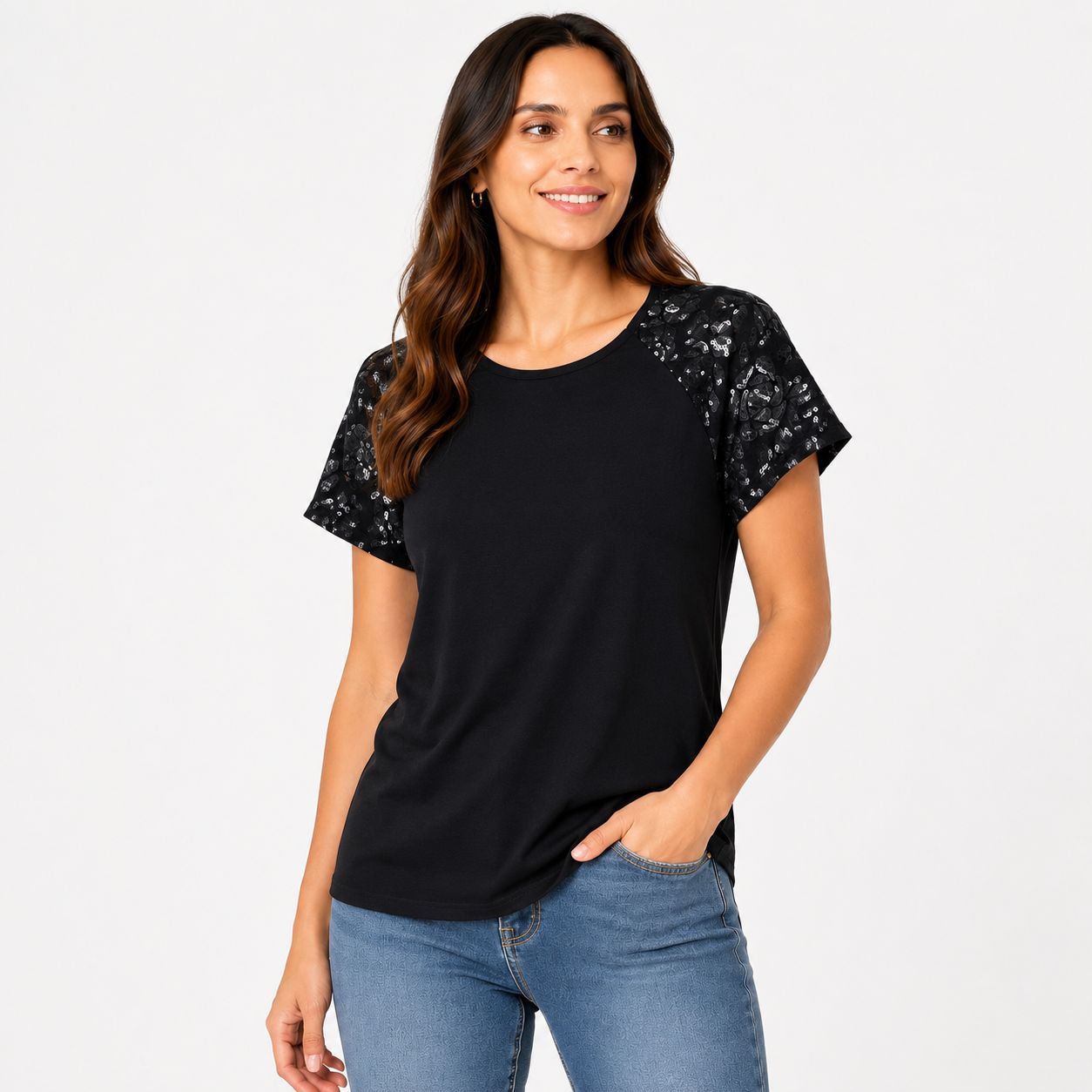 Agaci Summer V Neck Casual Shirts Lace Short SleeveTops