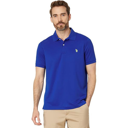 U.S. Polo Assn. Polo clásico de piqué sólido con logotipo pequeño para hombre