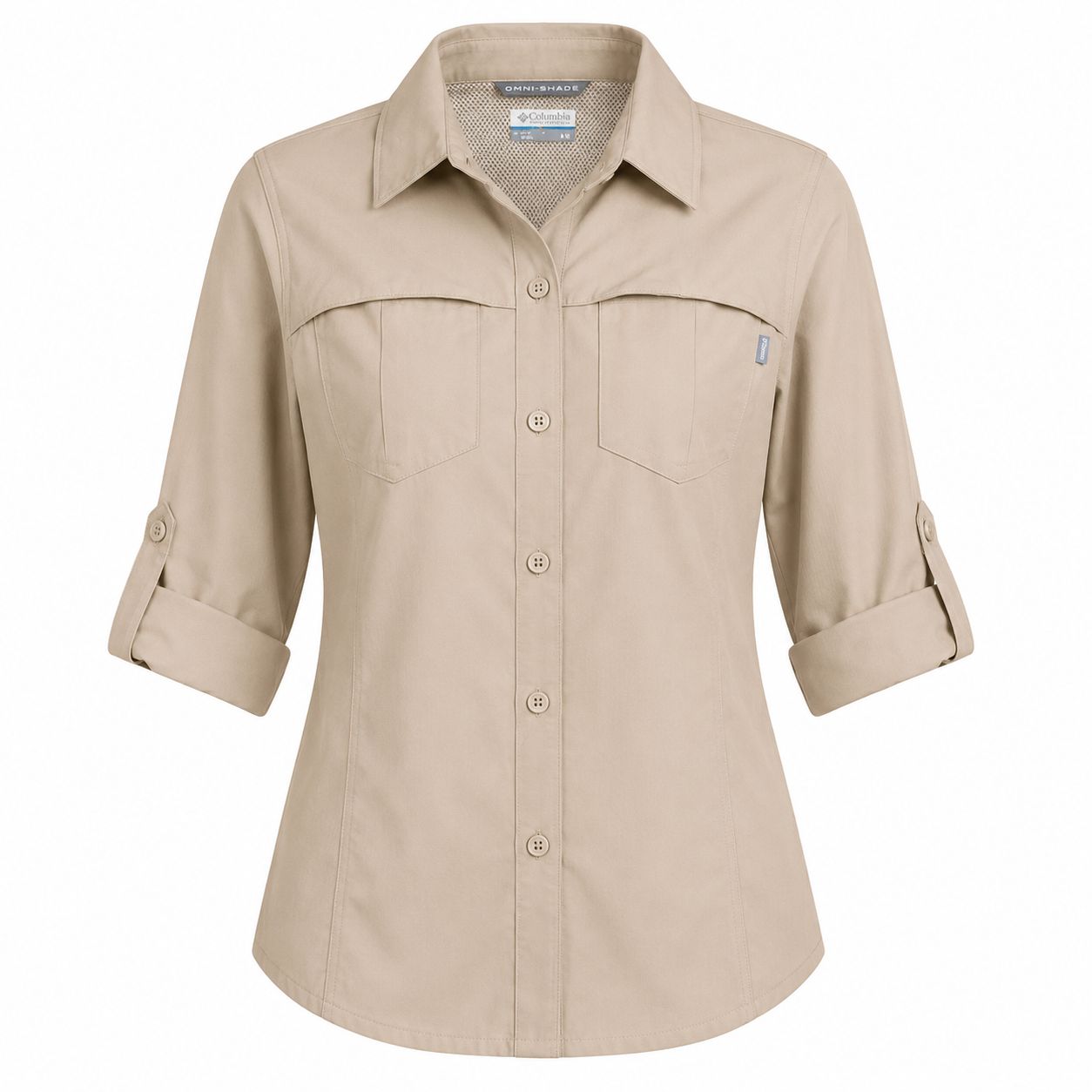 Columbia Silver Ridge beige hiking shirt with sun protection