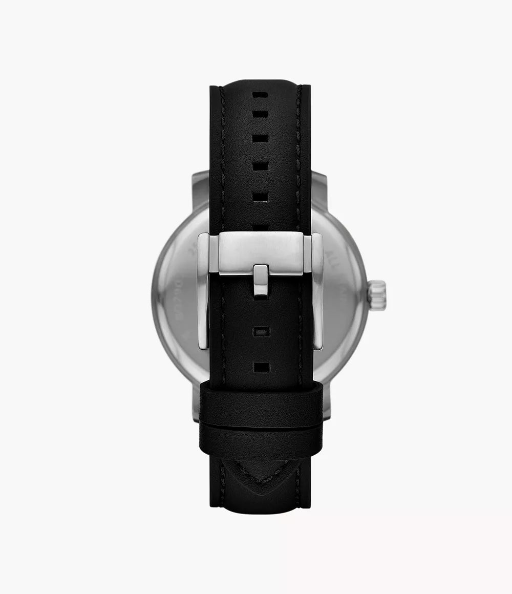 Fossil Rhett Multifunction Black Leather Watch