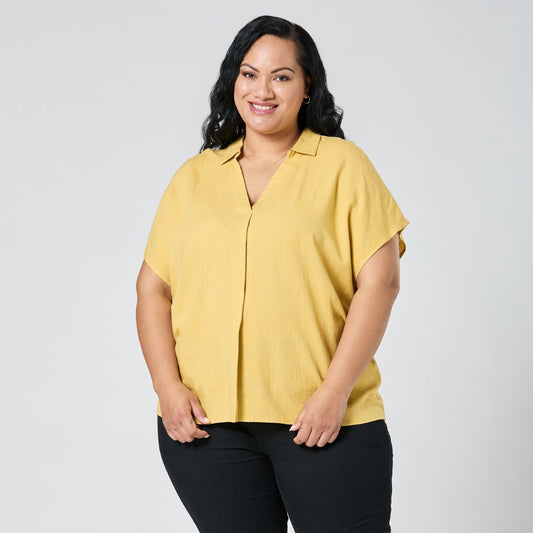 Modern Works Women's PS Lined Blend Curve Hem Shirt