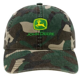 John Deere One Size Fits Most Women's Camo Washed Cotton Baseball Cap