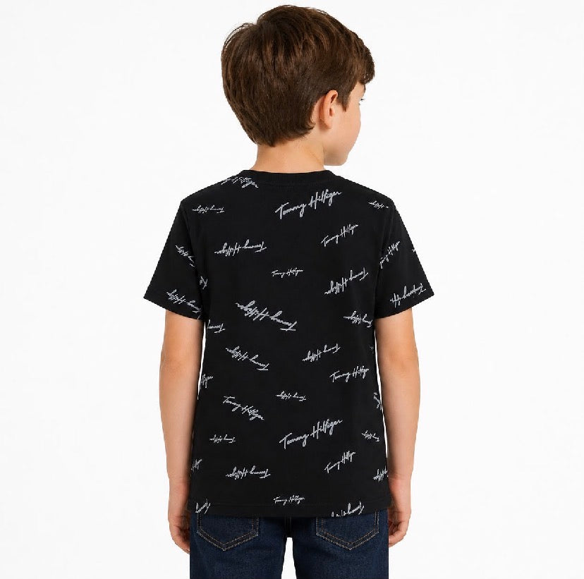 Tommy Hilfiger Kids' Signature Flag Stripe Logo T-Shirt