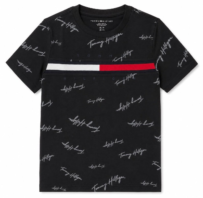 Tommy Hilfiger Kids' Signature Flag Stripe Logo T-Shirt