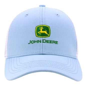 John Deere One Size Fits Most Women's Light Blue Cotton Baseball Cap