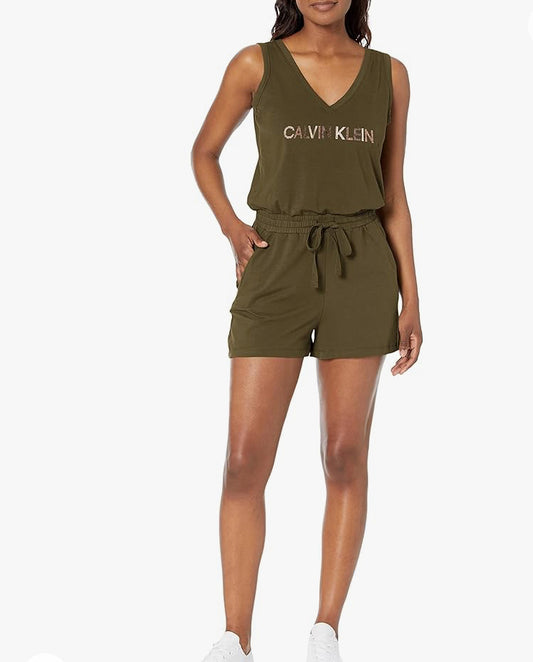 Calvin Klein womens Everyday V-neck Sleeveless Romper