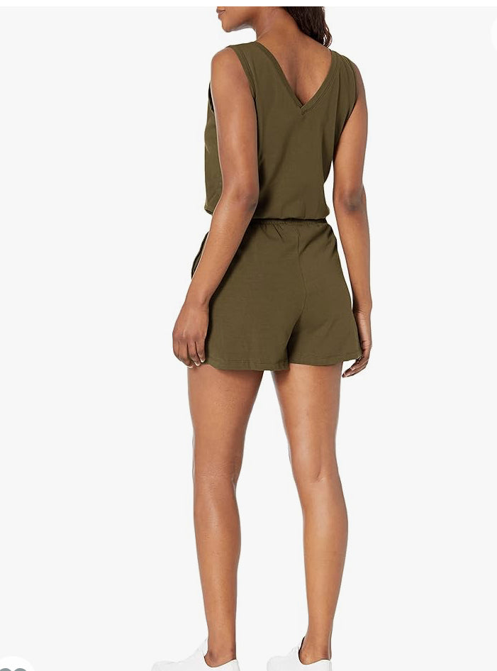 Calvin Klein womens Everyday V-neck Sleeveless Romper