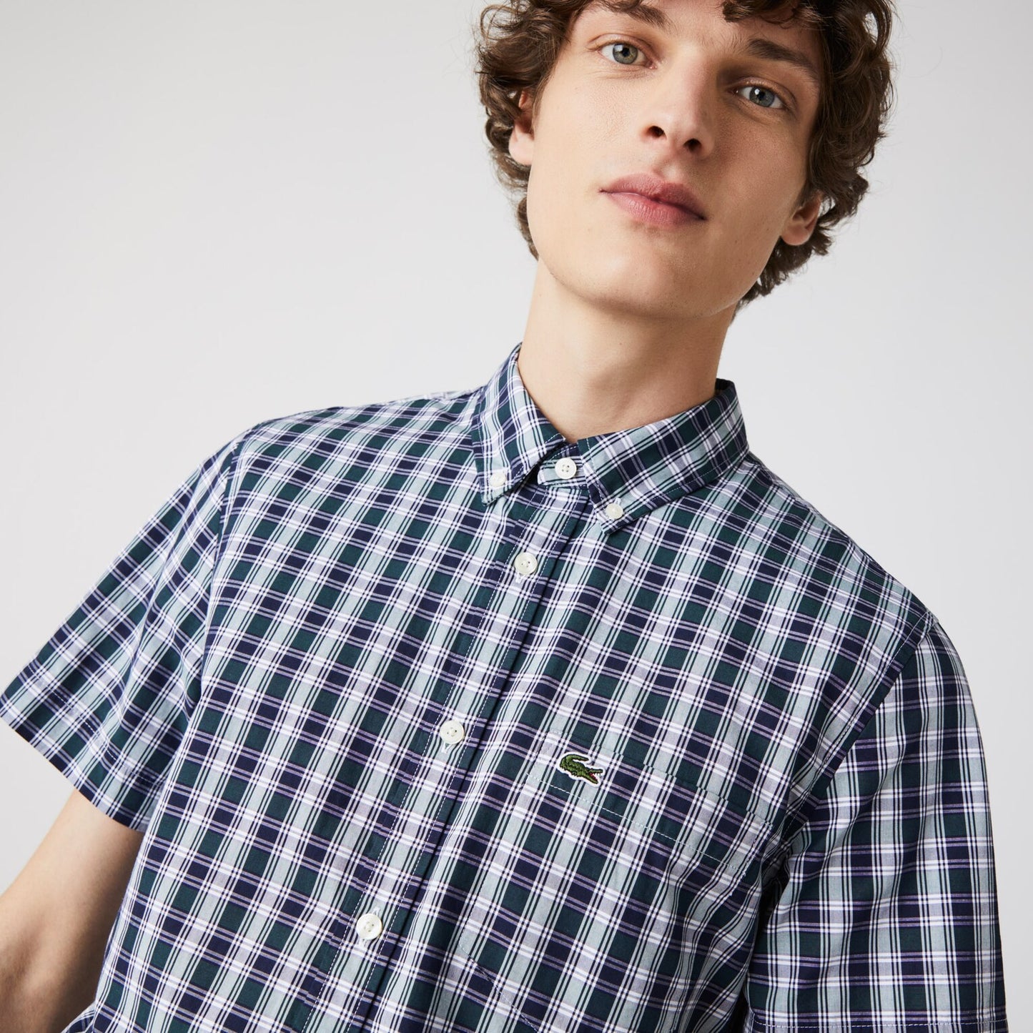 Lacoste Men's Slim Fit Checked Poplin Shirt