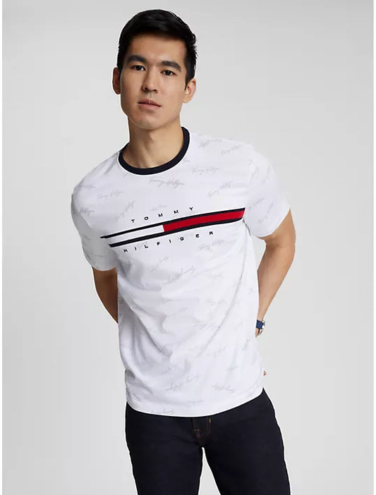 Tommy Hilfiger Signature Flag Stripe Logo T-shirt